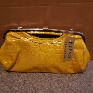 Yellow Croc Embossed Clutch